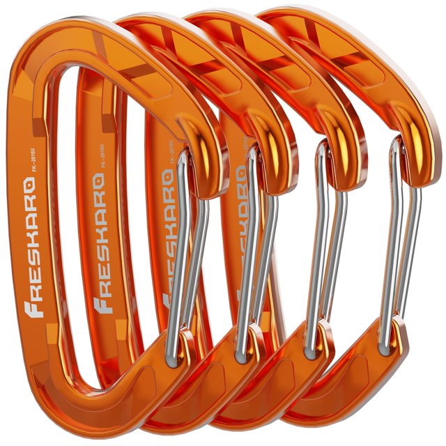Mosqueton FresKaro D Shape 15kN Aluminio 7075 para Camping y Hamacas Pack 4 unidades
