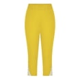 thumbnail image 7 of TIREOW Girls Cropped Leggings Solid Color Stretch Snug Fitting Long Pant Leggings 3/4 Length Pants High Waist Sports Yoga Tight Pants, 7 of 7