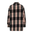 thumbnail image 4 of Flannel Plaid Shackets for Women Lapel Collar Button Down Shirt Jacket Sherpa Fleece Lined Winter Coat with Pocket (XL, Black), 4 of 7