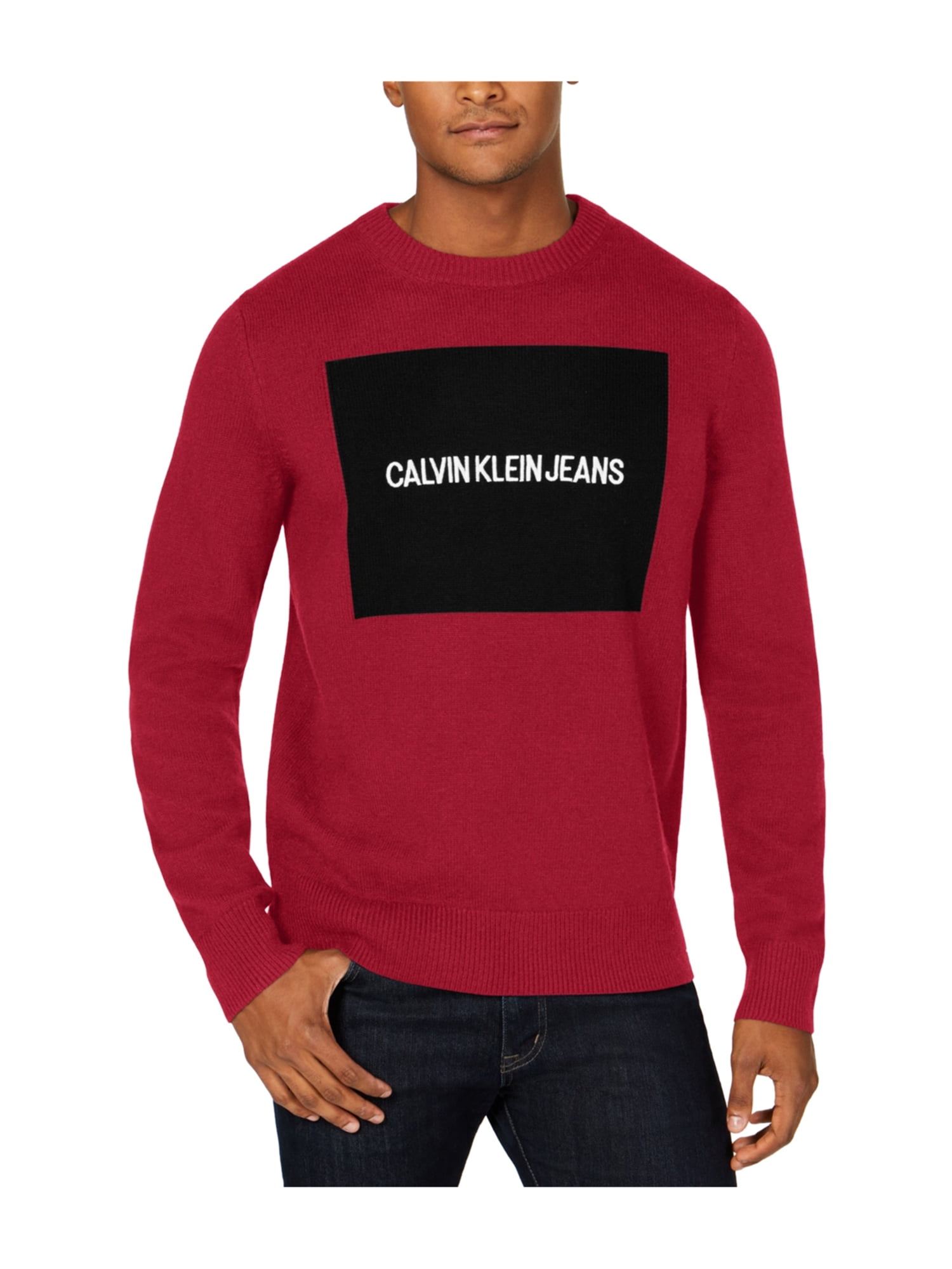 Calvin Klein Mens Logo Pullover Sweater 