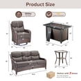 thumbnail image 5 of Bellefurn 5 Pieces Patio Furniture Sets with Fire Pit Table Swivel Glider Chairs with 6" Thick Cushion,Sofa,Patio Rattan Conversation Sets for Porch Deck Garden Backyard, 5 of 13