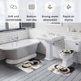 thumbnail image 6 of Gold Black Bathroom Rugs Set Watercolor Geometric Non Slip Absorbent Soft Bath Mats 3 Piece Set with Bathroom Rug, U-Shaped Floor Mat, Toilet Seat Cover Small Size, 6 of 9