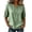 Green, variant on Women's Notch Neck Blouse 3/4 Blouson Sleeve Solid Color Ruched Front Button Down Loose Fit Classic Style Casual Elegant Top