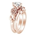 thumbnail image 2 of AFFY 1.04 Carat Round Shape Moissanite & Natural Diamond Rose Flower Engagement Ring 14K Solid Rose Gold Ring Size-7, 2 of 2