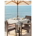 thumbnail image 4 of Square Outdoor Tablecloth with Umbrella Hole Vintage Bees Crowns Outside Table Cloth Waterproof Patio Table Cover Rustic Leaves Rings Burlap Zipper Tablecloths for Picnic Party Camping 60x60 Inch, 4 of 8