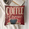 thumbnail image 3 of Vintage Style Coffee Decorative Throw Pillow Cover,But First Coffee Square (First Coffee), 3 of 5