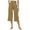 Khaki, variant on ZICTH Women Wide Leg Pants Stretch Knit Elastic Waist Slant Pocket Loose Running Yoga Casual Capri Pants Casual Pants for Women