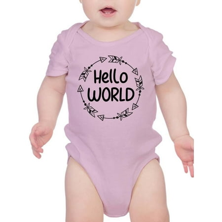 

Hello World Arrow Wreath Bodysuit Infant -Smartprints Designs 6 Months