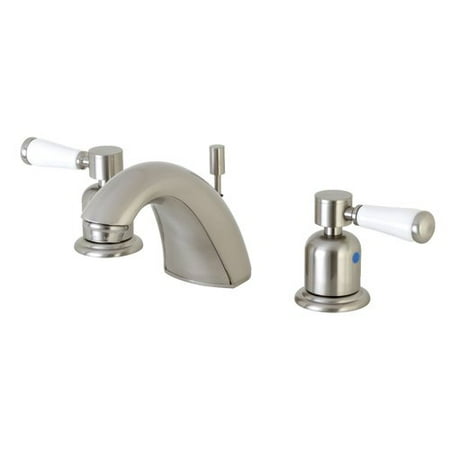 4 Lavatory Faucet Satin Kingston Brass Paris FB8958DPL Mini Widespread Lavatory Faucet with Retail Pop-up Drain, Satin Nickel ()
