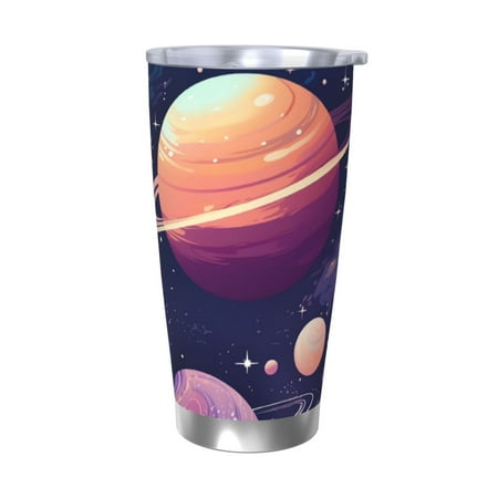 

Tideii Planet Pastel Galaxy for 20OZ Car Cup Stainless Steel Cold and Hot Cup with Lid Suitable for Outdoor and Home Unisex-Without Straw
