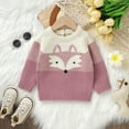 thumbnail image 4 of Suealasg Kid Girl Boy Knit Sweater Long Sleeve Contrast Color Knitted Sweater Toddler Baby Fall Winter Loose Fit Pullover Sweater for Boys Girls 3M 6M 1T 2T 3T, 4 of 9