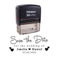 thumbnail image 1 of Printtoo Personalized Black Self Inking Wedding Favor Stamp Custom Save The Date Rubber Stamper-68 x 30 mm, 1 of 6