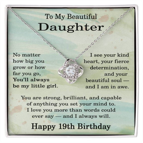 19th Birthday Gifts for Daughter - 19th Birthday Necklace for Daughter - Birthday Gift Ideas for 19 Year Old Daughter Title: 14K White Gold Finish, Box Choice: Standard Box