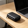 thumbnail image 7 of WeDecorBay Portable Digital Accessory Storage Bag Compact Earphone Organizer Shock Resistant Dividers Durable Zipper 1Pcs Small Item Storage Bag Travel Business Trips Black,Free Size, 7 of 7