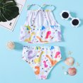 thumbnail image 4 of Gerichy Toddler Girl Swimsuit,Girls Bathing Suit Summer Kids Baby Girls Bow Floral Print Vest Swimwear Swimsuit Bikini Outfits, 4 of 8