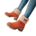 thumbnail image 3 of Bnwani Boots for Women,Ankle Boots,Non-slip,Warm,Block,Round Toe,Orange,41(US:8.5), 3 of 5