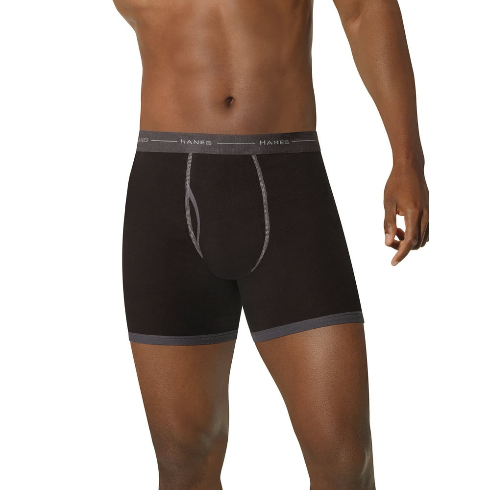 Hanes Red Label Men's 4Pack No Ride Up Boxer Briefs