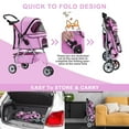 thumbnail image 4 of YRLLENSDAN,Dog Strollers For Medium Dogs,Cat Strollers For 2 Cats,Dog Strollers For Small Dogs,With A Cup Holder,Removable,Waterproof,Pink, 4 of 7