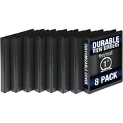 Samsill Durable 1 Inch Round Ring View Binder - Black 8 Pack, Black, Clear, 8 / Pack (Quantity)