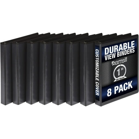 UPC: 0050362884305 | Samsill Durable 1 Inch Round Ring View Binder – Black 8 Pack  Black  Clear  8 / Pack (Quantity)
