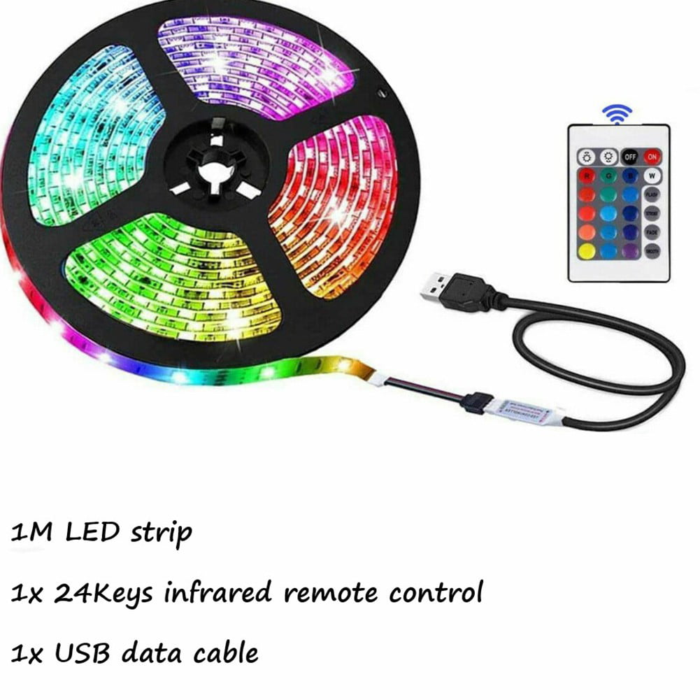 Led Strip Lights 5050 RGB Colour Changing Tape Cabinet USB TV Kitchen Lighting 