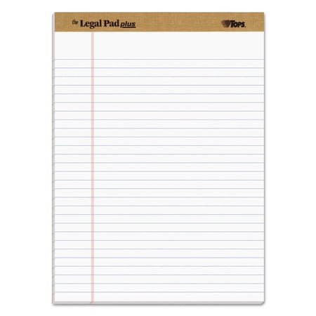 The Legal Pad Plus Ruled Perforated Pads, 8 12 X 11 3/4, White, Dozen