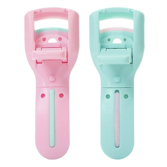 2 pcs Eyelash Curler Plastic Lash Curler Rubber Pad Clip Eyelash Makeup Tool for Women Girls