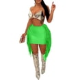 thumbnail image 1 of VISgogo Falda corta hueca lateral para mujer, falda de media cadera de cintura alta de Color sólido de estilo informal de verano para mujer VISgogo moda, 1 of 9