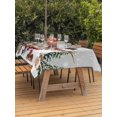 thumbnail image 2 of Outdoor Tablecloth with Umbrella Hole and Zipper, Grey Christmas Snowman Rectangle Table Cloth 60x84 Inch Waterproof Tablecloth, Xmas Truck Tree Snowflake Picnic Table Cover for Patio Camping, 2 of 7