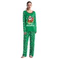 thumbnail image 1 of FCCEXIO-Conjunto de pijama con estampado de rayas navideñas para hombre y mujer, ropa de dormir de manga larga con cuello redondo y pantalones para el hogar, conjuntos de fiesta de navidad, 1 of 4