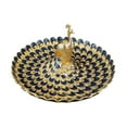 thumbnail image 2 of deevoka Fruit Plate Multi Functional Peacock Cosmetic Tray for Makeup Bathroom Party Gold Blue, 2 of 9