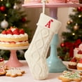 thumbnail image 5 of Monogrammed Christmas Stockings 17.7 Inch, Personalized Knit Stockings with Embroidered Initials for Family, Large Xmas Stocking for Fireplace Mantel Holiday Decorations, 5 of 5