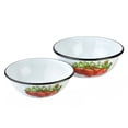 thumbnail image 4 of Novomoskovsjka Posuda Strawberry Enamel Serving Bowl Set of 2 pcs Shatterproof Enameled Steel Fruit and Salad Bowls for Cooking Enamel Mixing Bowl for Indoor and Outdoor Use Metal Bowls, 4 of 10