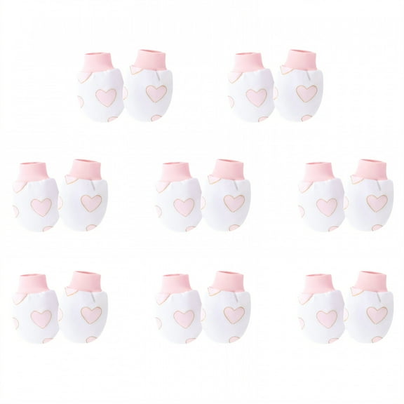 TELOLY 8 Pairs Baby Mittens,Cotton Baby Mittens Newborn,Mittens for Newborn Baby Girls,Pink1