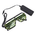thumbnail image 1 of Gafas LED resplandecientes que brillan intensamente para fiestas Rave Gafas de sol que brillan en la oscuridad (rosa + verde), 1 of 8