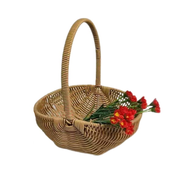 1Piece Picnic Basket Girls Flower Basket Picnic Handbasket Storage Box With Handle