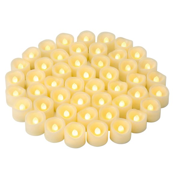 CANDLE IDEA 48 PCS LED Flameless Flickering Tea Lights Votive Candle Battery Operated/Electric Flicker LED Tealight Bulk Fake Candles for Hallow