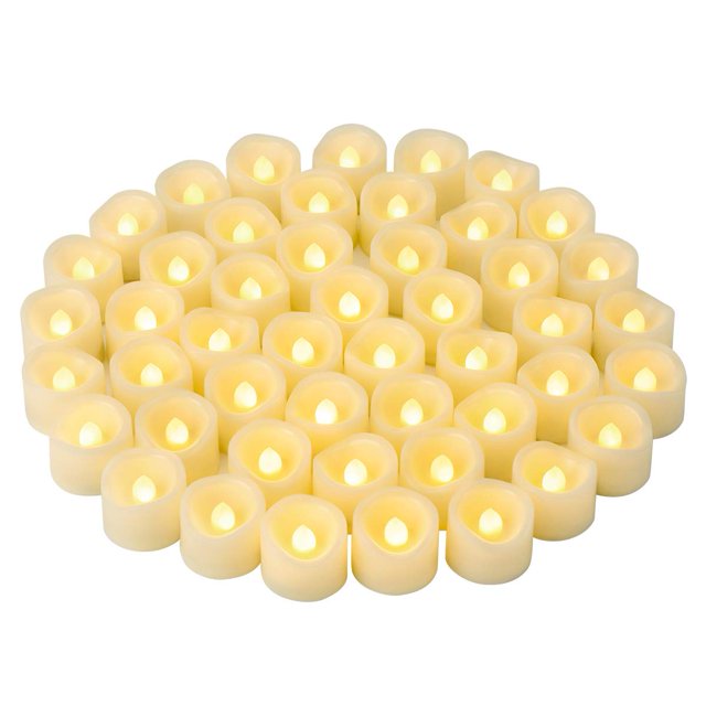 CANDLE IDEA 48 PCS LED Flameless Flickering Tea Lights Votive Candle Battery Operated/Electric Flicker LED Tealight Bulk Fake Candles for Hallow