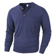 thumbnail image 2 of WMTBSRSW Men's Long Sleeve Henley Shirts Pocket Button T-Shirts Casual Pullover Shirt Soft Stretch Basic Tees Fall Tops Navy XL, 2 of 6