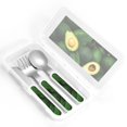 thumbnail image 4 of Honeii Fresh Avocados Print Children's Knife, Fork And Spoon Set,Reusable Utensils Set with Case,Travel Cutlery Set,for Kids Adults Camping, 4 of 7