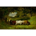 thumbnail image 3 of Edward Mitchell Bannister 24x17 Black Modern Framed Museum Art Print Titled - Driving Home the Cows (1881), 3 of 5