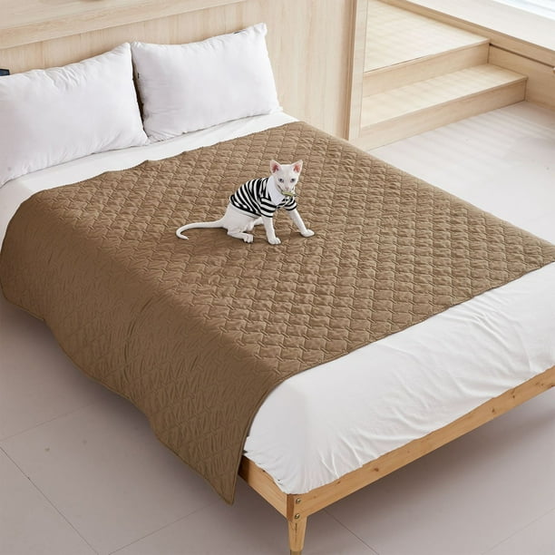 Protector antideslizante para el sofá para mascotas - Funda de cama lavable de 5 capas para perros, impermeable y antidesgarros, 40x50 pulgadas, gris oscuro/gris/café/caqui