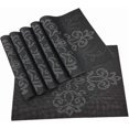thumbnail image 1 of Luxury Black Placemats Set of 6 Crossweave Woven Vinyl Placemat for Dining Table Heat Resistant Non-Slip Kitchen Table Mats Easy to Clean, 1 of 4