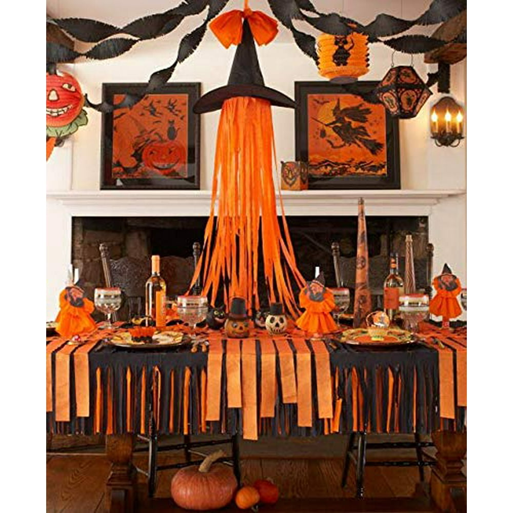 Yomiie Halloween 360 Feet Crepe Party Streamers 12 Rolls 3 Colors