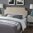 thumbnail image 2 of Modern Contemporary Urban Design Bedroom Queen Size Headboard, Fabric Nail Rivet, Beige, 2 of 4