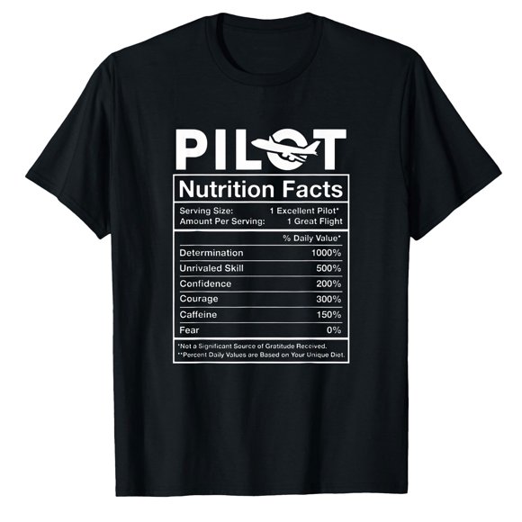 AALJY Funny Pilot Nutrition Facts, Trust Flight Sim Fact