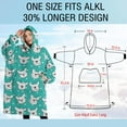 thumbnail image 4 of Oversized Wearable Blanket Hoodie,Esign Of Head Pug Dog Sherpa Blanket Hoodie with Super Pockets,Super Warm Fuzzy Pullover for Women & Men, 4 of 6