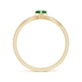 thumbnail image 2 of ANGARA Natural Solitaire Emerald Heart Promise Ring with Diamond Accents in 14K Yellow Gold for Women (Size-4mm) | May Birthstone, Birthday, Anniversary, Jewelry Gift for Women | Natural Emerald Ring, 2 of 9
