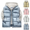 thumbnail image 5 of Ruyang Boys Puffer Vest Kids Girls Sleeveless Hooded Down Jackets Winter Warm Lightweight Zip Up Mock Neck Puffy Waistcoat, 5 of 5