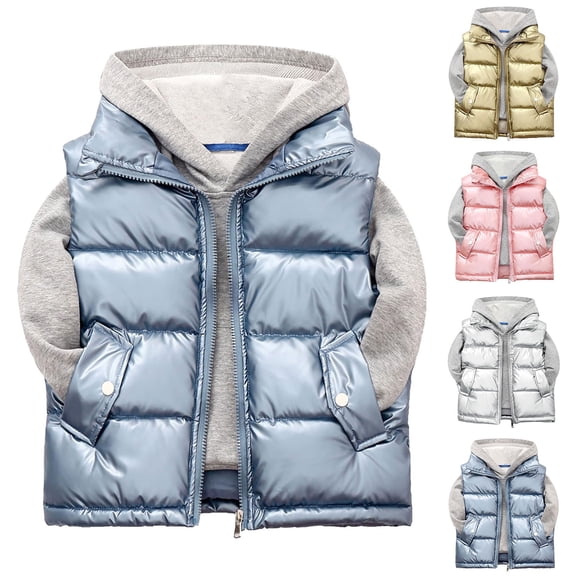 Children's Lightweight Down Vest Stand Collar Autumn Winter Boys Girls
